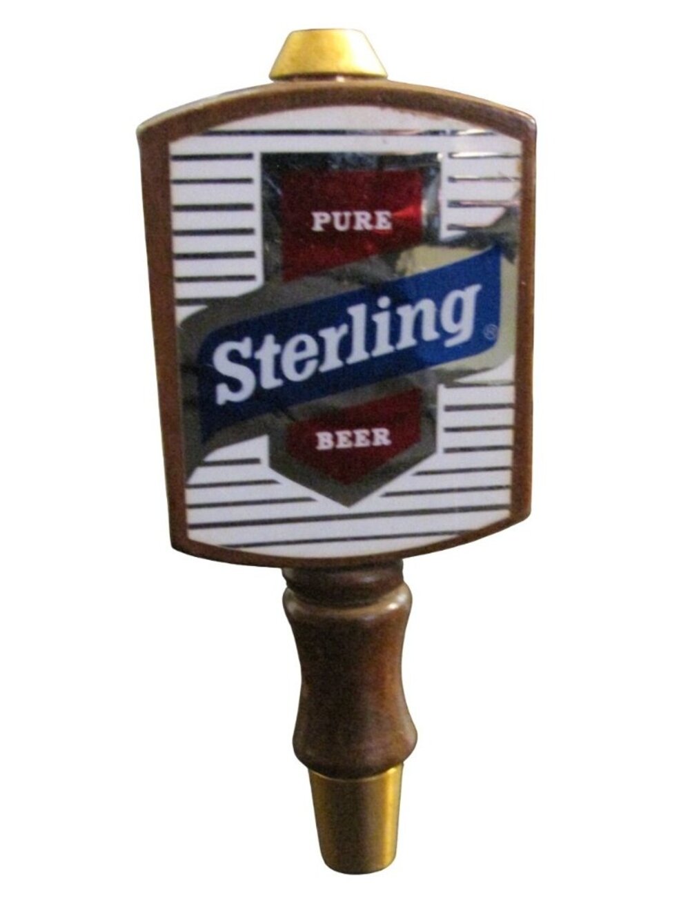 Vintage Sterling Pure Beer Wooden Beer Tap Handle Pull